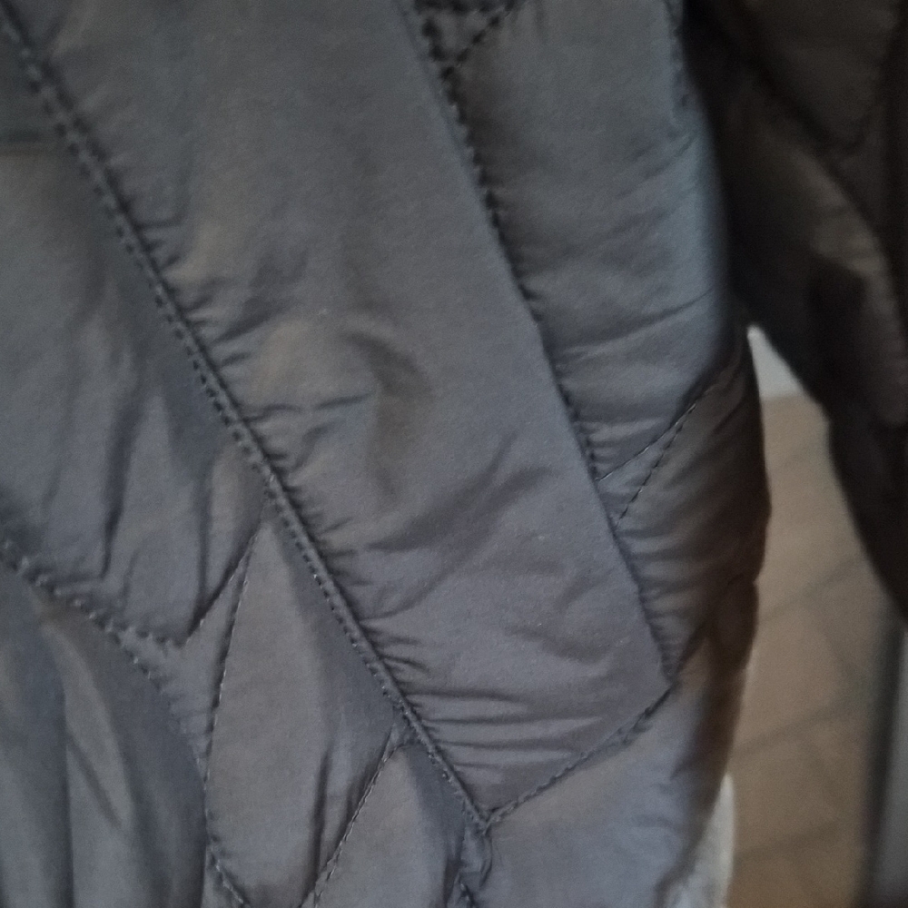 Rosenthal Navy Puffer Jacket with Pink and Yellow Trim - Picture 3 of 6